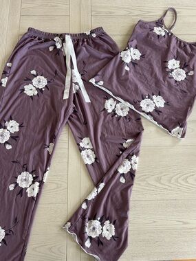 Floral Mauve Two-Piece Pajama Set